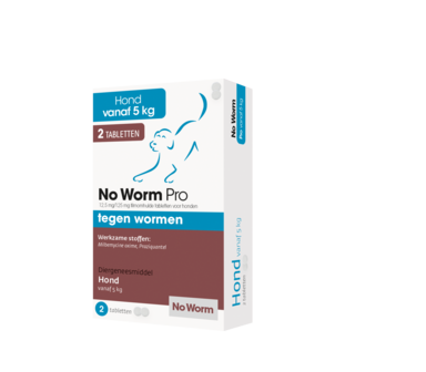 No Worm Pro hond  (5 tot 50 kg) - 2 tabletten