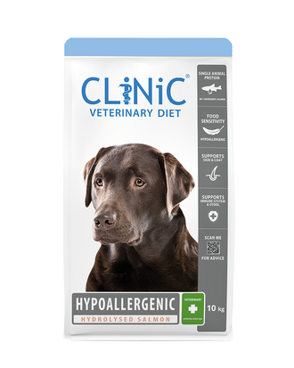CLiNiC Hypoallergenic zalm 10 kg voor de hond met een voedselallergie of –intolerantie en/of huid en vachtproblemen