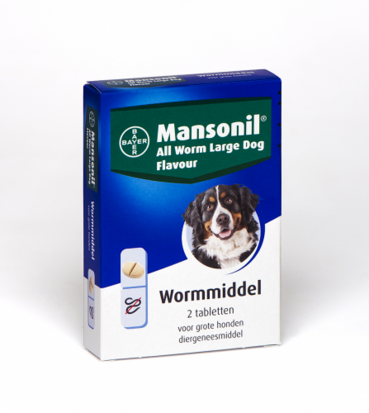 Mansonil all worm dog large flavour 2 tabletten