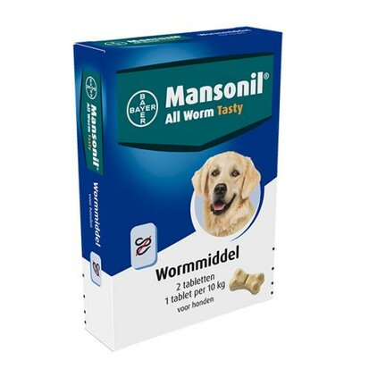 Mansonil all worm dog tasty bone 2 tabletten
