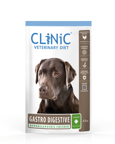CLiNiC Gastro Digestive kip 2.5 kg voor de hond met een gevoelige spijsvertering (maag – darm)