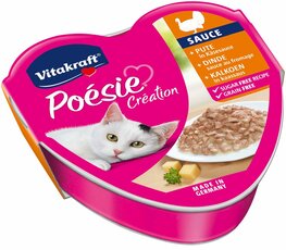 Vitakraft Poésie kalkoen in kaassaus 85 gr Vitakraft Poésie kalkoen in kaassaus 85 gr