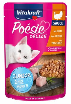 Vitakraft Poésie DéliSauce + kalkoen Junior 85g Vitakraft Poésie DéliSauce + kalkoen Junior 85g