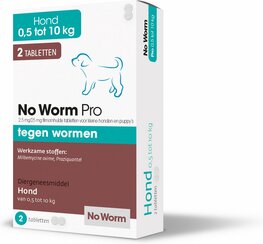 No Worm Pro hond klein/ pup (0,5 tot 10 kg) - 2 tabletten