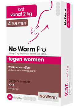 No Worm Pro voor katten 4 tabletten