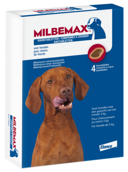 Milbemax smakelijke kauwtabletten grote hond 4 tabletten